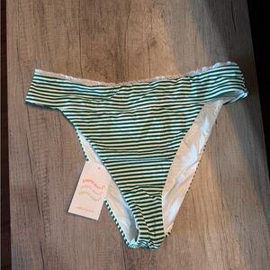 Dippin Daisy’s Green Striped High Waisted Cheeky Bottoms